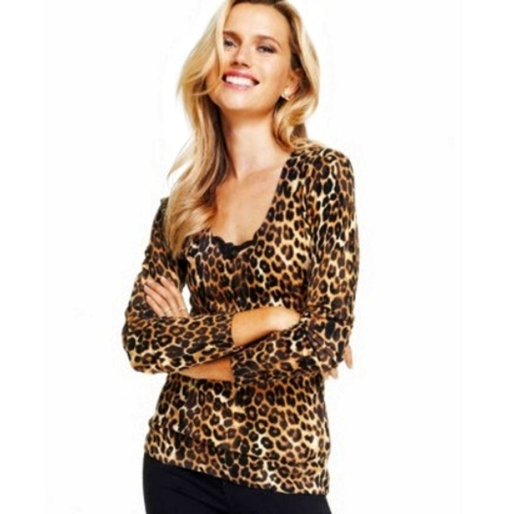 Express Leopard Print Sweater - image 1